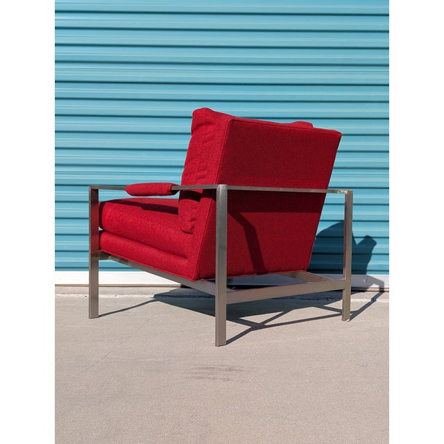 Red Mid Century Modern Lounge Chair by Milo Baughman for Thayer Coggin, Model 951 For Sale - Image 8 of 15