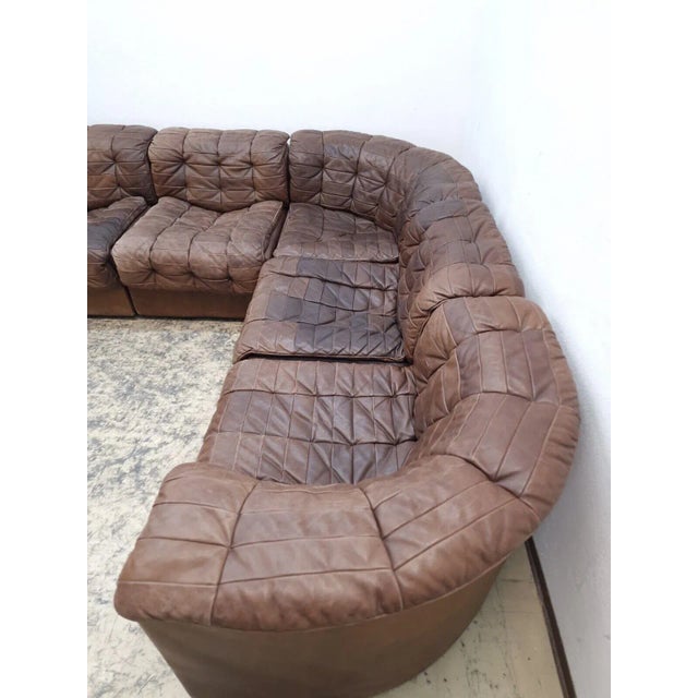 DS 11 Corner Modular Sofa in Brown Leather from de Sede, 1960s, Set of 7 For Sale - Image 9 of 13