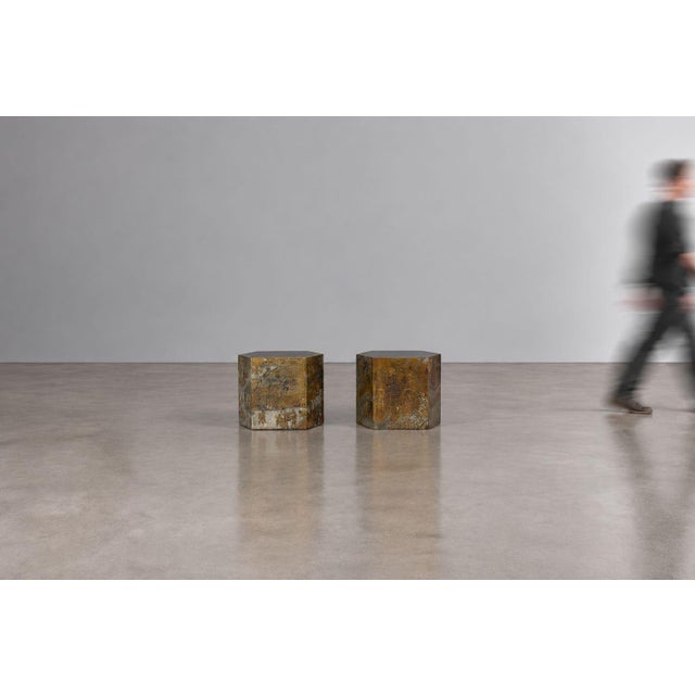 Philip & Kelvin LaVerne, American Mid-Century Modern, Rare 'Lo Ta Hexagonal Cube' End or Side Tables, USA c. 1960s Highly...