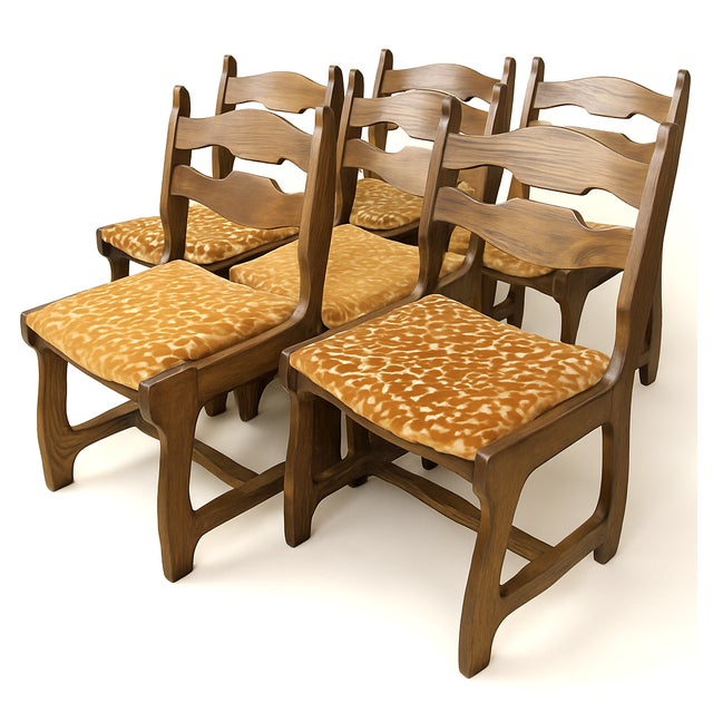 Lorraine Chairs by Guillerme et Chambron, 1950s, Set of 6 For Sale - Image 11 of 11