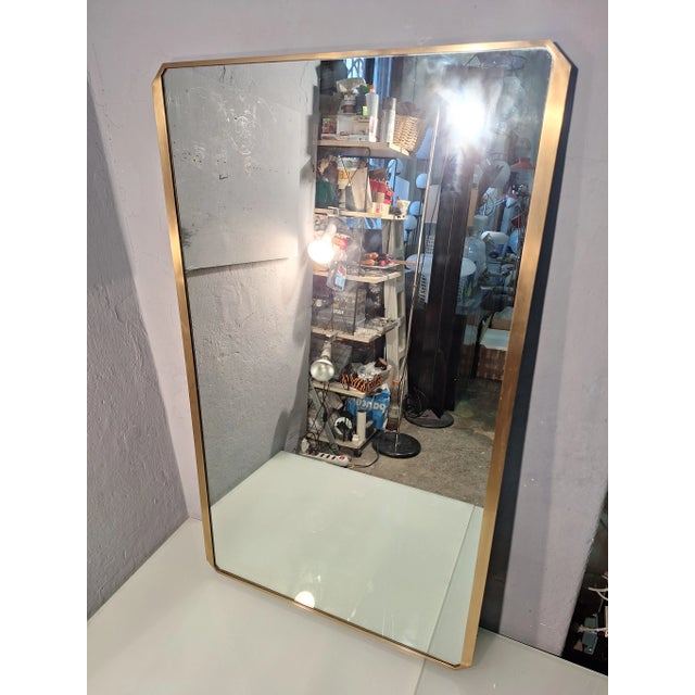Mid-Century Modern Large Mirror in Brass, 1960s For Sale - Image 3 of 8