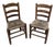 Pair of 19th Century Antique American Ladder-Back Chairs With Rush Seats For Sale