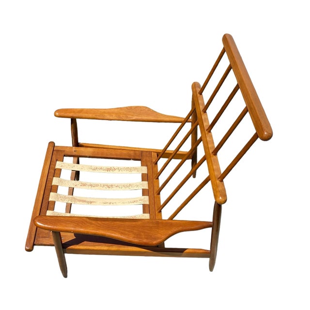 Brown Mid 20th Century Vintage Mid Century Modern Spindle Back Walnut Armchair, Possibly Baumritter For Sale - Image 8 of 12