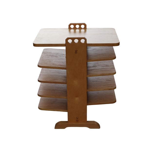 Mid-Century Modern 20th Century MCM Handcrafted Blonde Wood Magazine Tree For Sale - Image 3 of 18