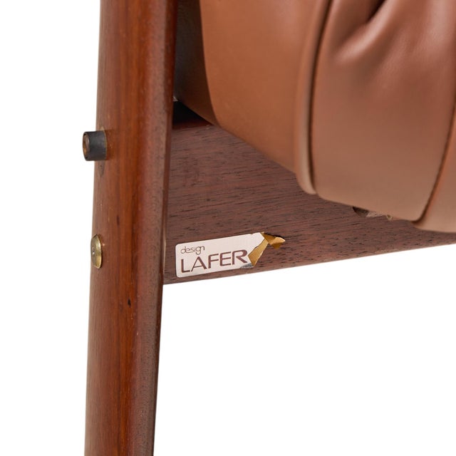 Percival Lafer Mp41 Mid Century Brazilian Leather Lounge Chair and Ottoman For Sale - Image 11 of 11