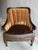Wood Late 20th Century Fabulous Pair of Leather and Velvet Channel Back Library Club Chairs For Sale - Image 7 of 12