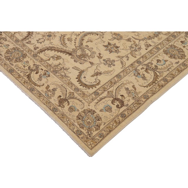 Bohemien Ziegler Beige Blue Hand-Knotted Wool Rug - 8'10'' X 11'9'' For Sale In New York - Image 6 of 8