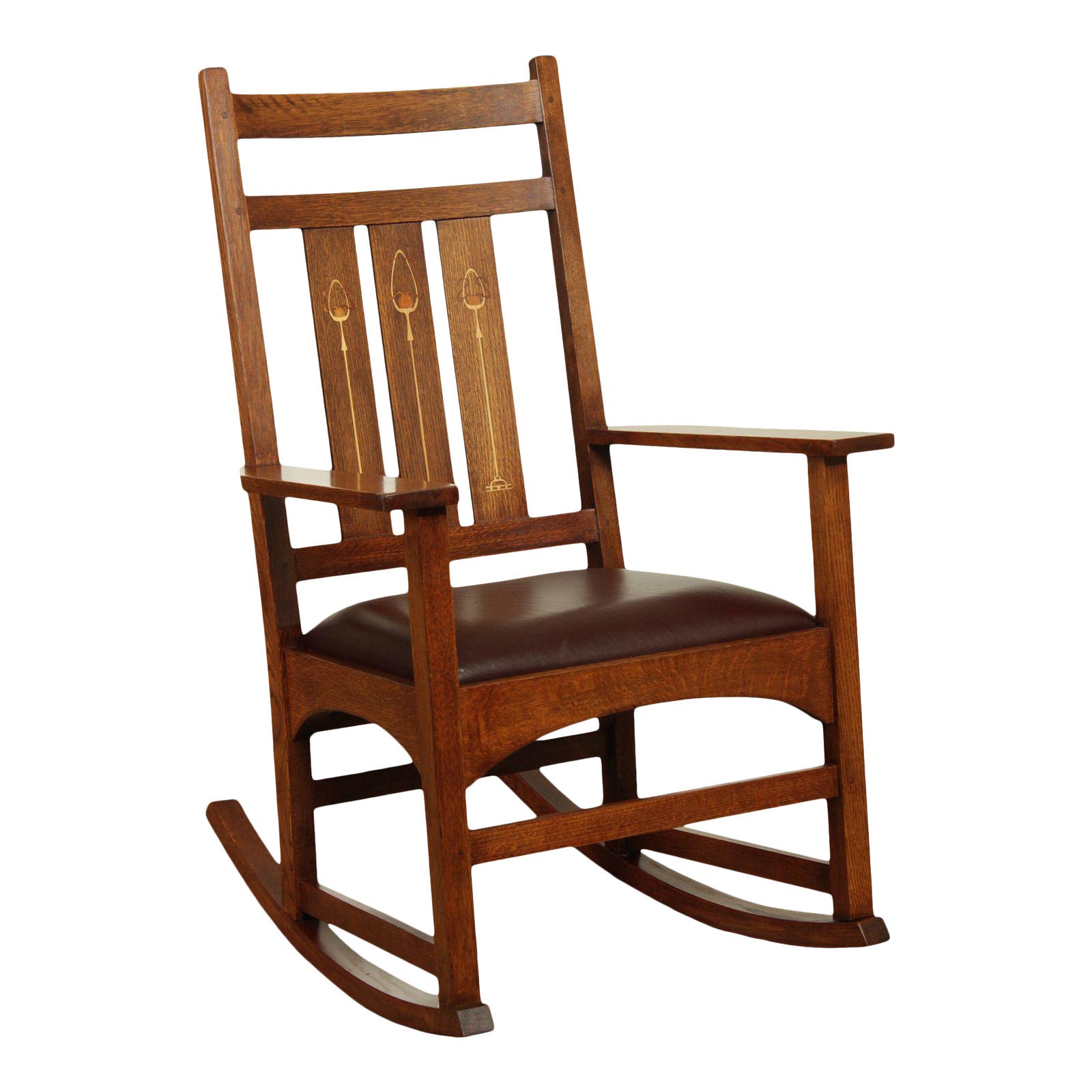 Stickley Mission Collection Harvey Ellis Rocker with Inlay Chairish