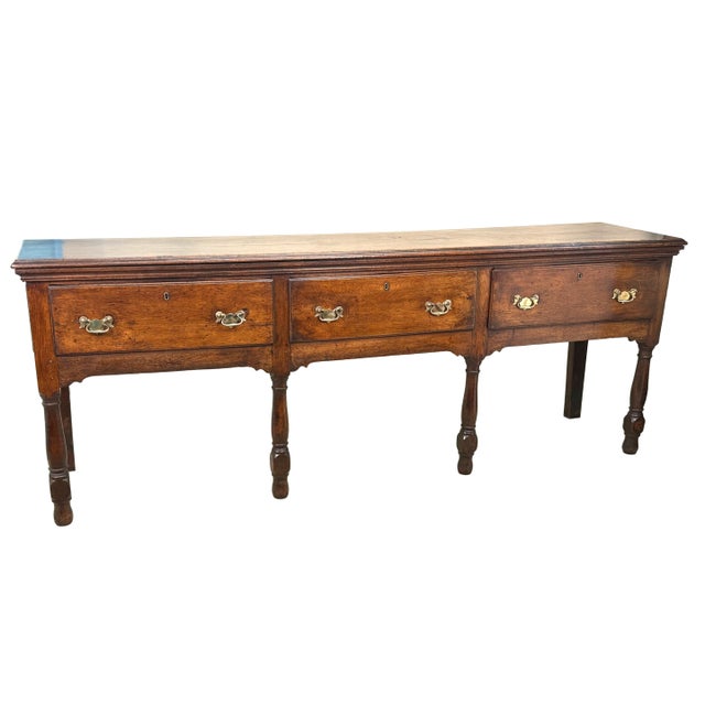 Wood Large Early 18th Century English George I Oak Dresser Base, 1720 For Sale - Image 7 of 12