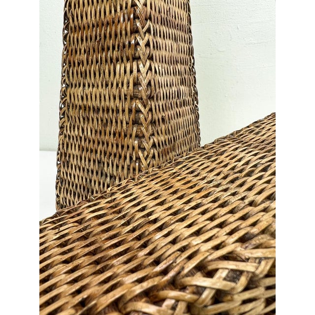 Ivory Mid-Century Rattan Table Lamps, 1970s Set of 2 For Sale - Image 8 of 16