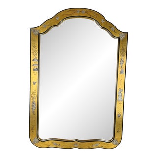 1970s Hand-Painted Chinoiserie Mirror For Sale