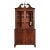 Baker Furniture Style Georgian Carved Flame Mahogany Lighted Breakfront Bookcase Cabinet, Circa 1940s For Sale