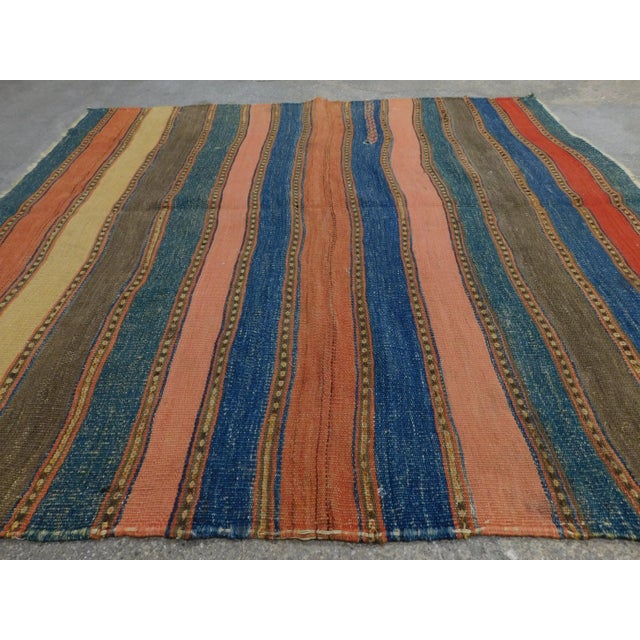 1920s Antique Hand Woven Persian Kilim Rug 3'8"x 3'4" For Sale In Los Angeles - Image 6 of 13