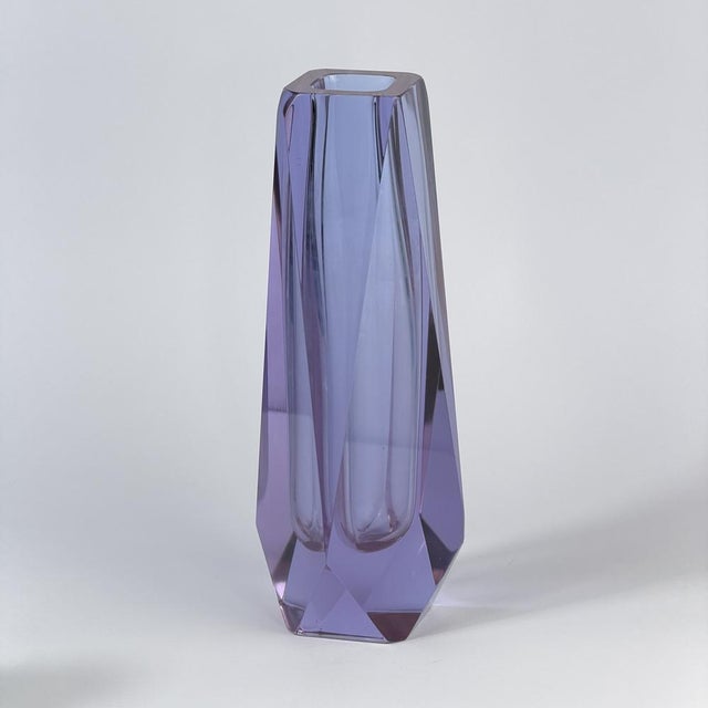 Amethyst Sommerso Murano Glass Vase from Mandruzzato, Italy, 1960s For Sale - Image 10 of 10