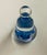 Traditional Joe St. Clair Art Glass Bell Shaped Paperweight Blue Flowers Light and Navy Blue For Sale - Image 3 of 11