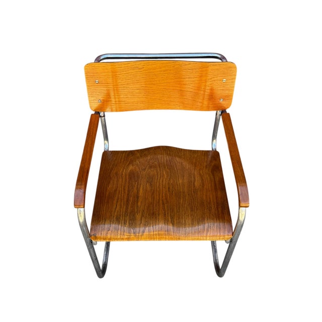 Wood Bauhaus Tubular Armchair B34 attributed to Marcel Breuer, Europe, 1930s For Sale - Image 7 of 12