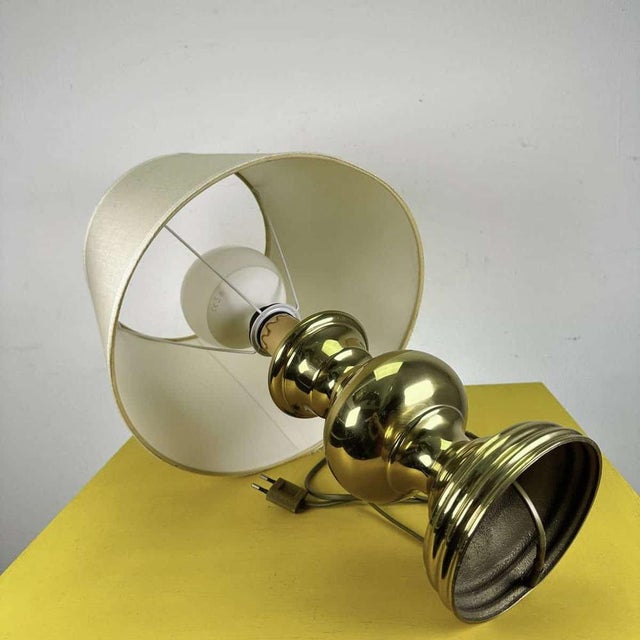 Vintage Lamp with Golden Metal Base For Sale - Image 5 of 6