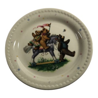 1970s Lenox China Bears Heirloom Collection Decorative Plate For Sale