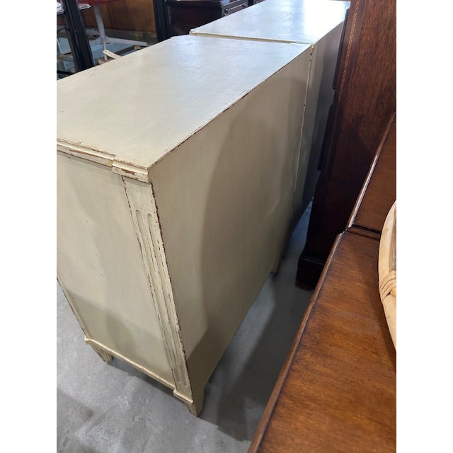 Cream Late 20th Century Gustavian Style Nightstand Chests, a Pair For Sale - Image 8 of 8