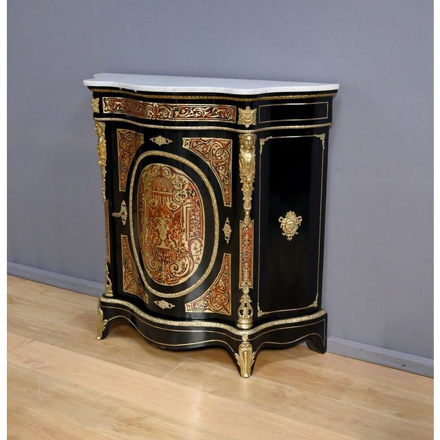 19th Century Napoleon III Boulle Marquetry Console Table from Maison Coignerai For Sale - Image 4 of 18