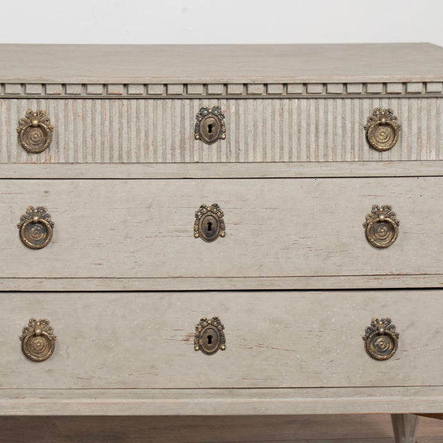 Pair of 19th Century Swedish Gray Painted Chests of Drawers For Sale - Image 10 of 18