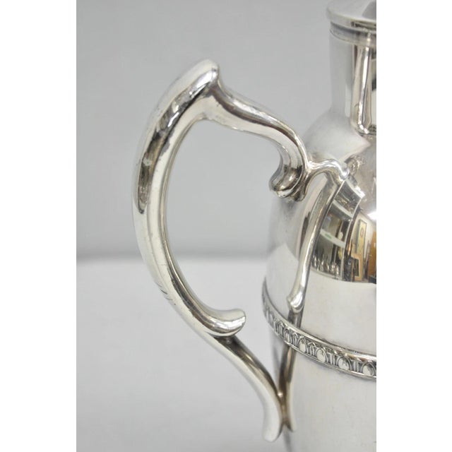 Metal Vintage Art Deco Silver Plated Martini Cocktail Shaker Pitcher by Poole 2601 For Sale - Image 7 of 16