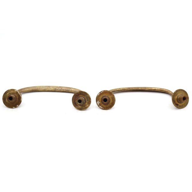 Traditional Pair of Vintage 3.75 In. Bridge Brass Drawer Pulls For Sale - Image 3 of 3