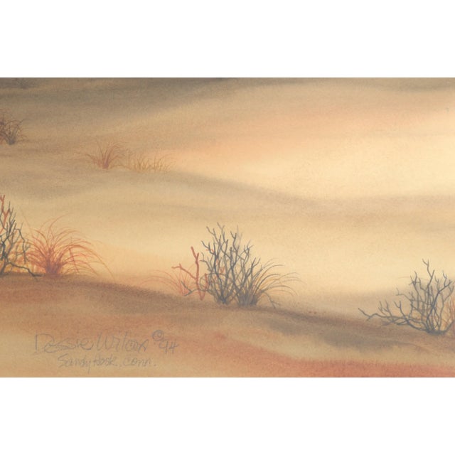 1990s Dessie Wilcox "Sandy Hook Farmhouse" Watercolor Landscape 1994 For Sale - Image 5 of 7