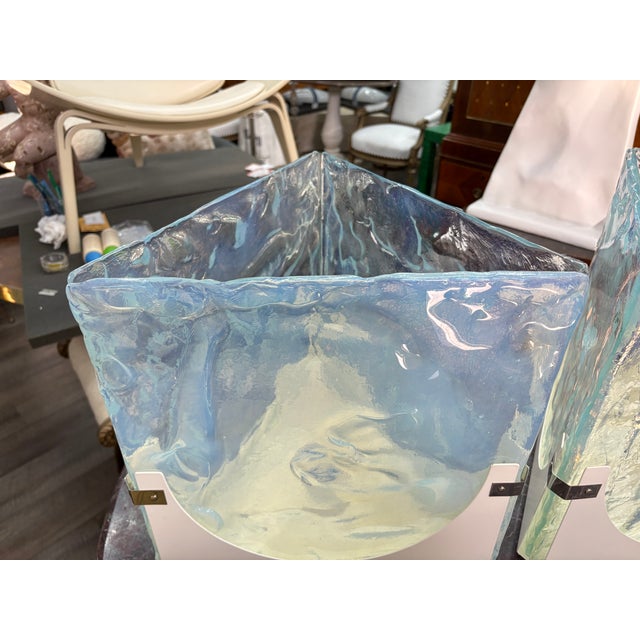 1970s 1970s Opalescent Murano Glass Lamps - a Pair For Sale - Image 5 of 12
