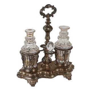 Vintage 950 Silver Oil Cruet, Set of 2 For Sale