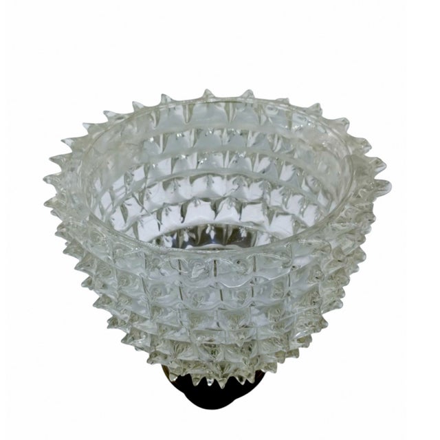 Rostrato Murano Glass and Brass Wall Lamp by Ercole Barovier for Barovier & Toso, Italy, 1940s For Sale - Image 4 of 9