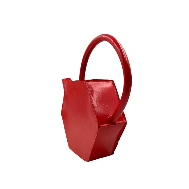 Modern French Red Watering Can, 1940s For Sale - Image 4 of 12