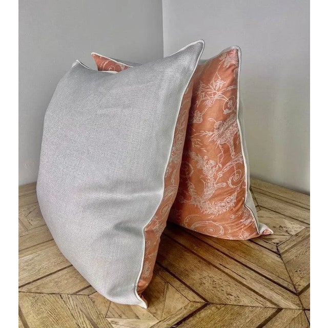 Early 21st Century Pair of Venezianina Patterned Fortuny Textile Pillows For Sale - Image 5 of 9