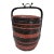 Chinese Red and Black Lacquer Wedding Basket With Handle, Mid-20th Century For Sale
