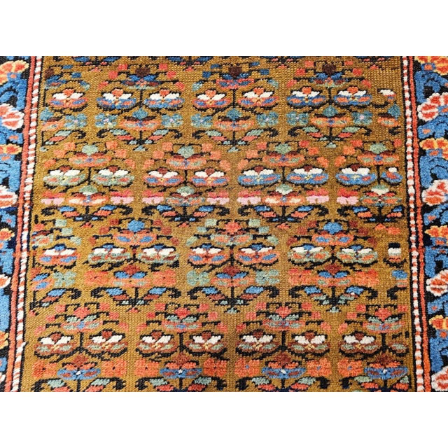 Vintage Kurdish Camelhair Runner Rug, Hand-KnottedWool, Allover Pattern, 4x14, Camelhair & Ivory For Sale - Image 11 of 12