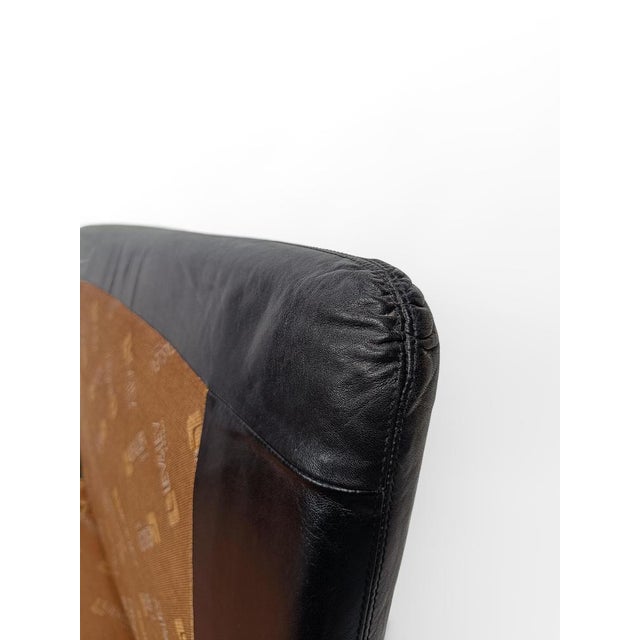 Italian Model Panarea Lounge Chair in Black Leather attributed to Lev & Lev, 1970s For Sale - Image 14 of 18