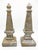 Wood Pair Vintage Carved Lightweight Wooden Obelisks – 13.25” Architectural Accents From Indonesia - Neoclassical & Palm Beach Chic. See Pics! For Sale - Image 7 of 9