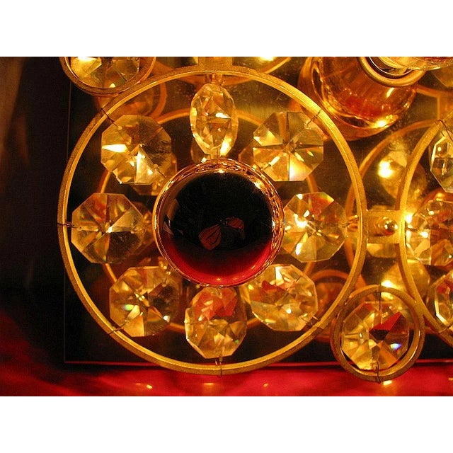 Gold and Crystal Glass Sconce, 1960s For Sale - Image 6 of 18