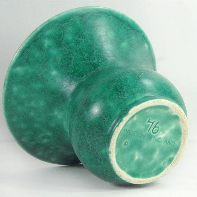 Ceramic English Green Glaze Pottery Vase, 1930s For Sale - Image 7 of 9