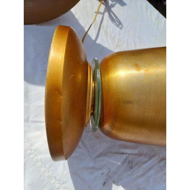 Vintage Gold Aluminum Table Lamps, 1970, Set of 2 For Sale - Image 9 of 11