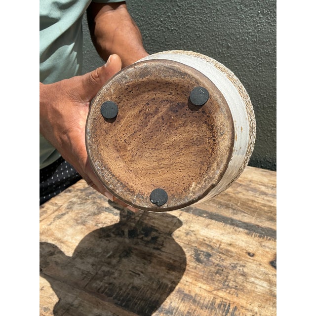Vintage Crackle Glazed Ceramic Vase For Sale In West Palm - Image 6 of 12