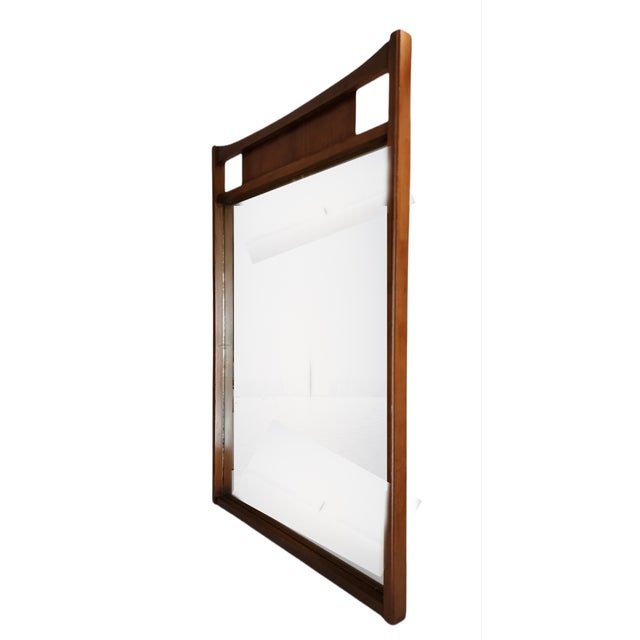 MidCentury Modern Cherry Mirror With Scalloped Design Chairish