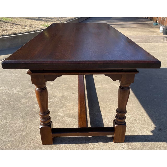 Vintage French Country Farm Dining Table For Sale In Dallas - Image 6 of 11