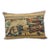 Antique Blue and Red Aubusson Tapestry Decorative Pillow For Sale