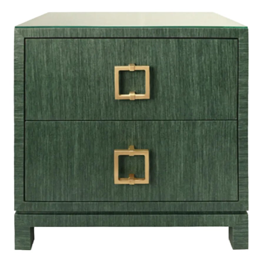 Green bamboo storage cabinet