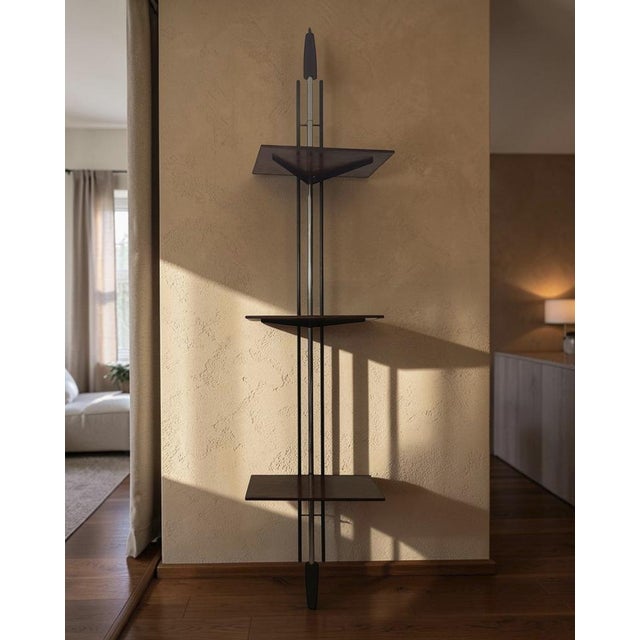 Wood Floor to Ceiling Bookshelf by Carlo Hauner and Martin Eisler for Forma, Italy, 1960s For Sale - Image 7 of 8