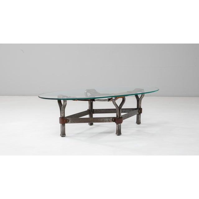 1950s French Brutalist Glass Coffee Table By Jacques Adnet For Sale In Greensboro - Image 6 of 18