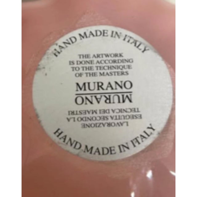 Vintage Italian Murano Pink & Clear Cased Art Glass Sculptural Bowl For Sale In Greensboro - Image 6 of 6