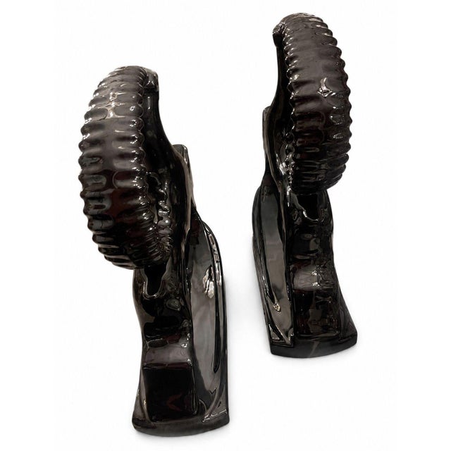Pair of Royal Haeger Glossy Black Gazelle Sculptures. u.s.a. Late 20th Century. For Sale - Image 10 of 11