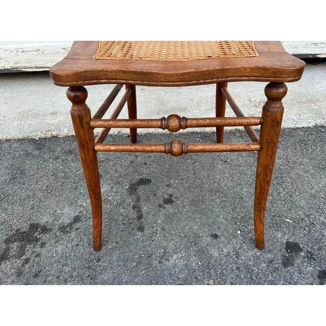 19th Century Art Nouveau Style Tiger Oak Bentwood Carved Side Chair For Sale - Image 10 of 11